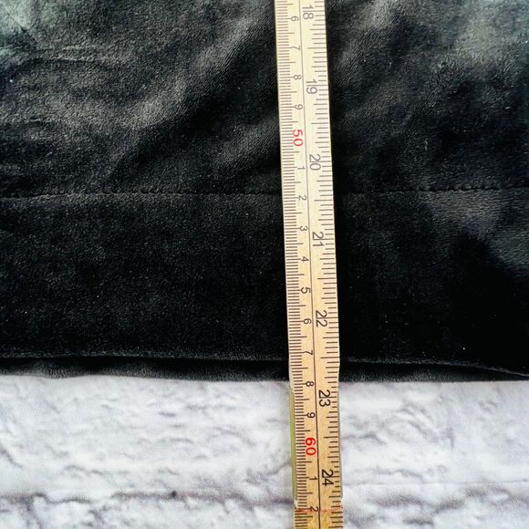 DKNY Sport Top Small Black Velvet Crewneck Cropped Pullover 3/4 Wide Sleeve - Picture 8 of 9